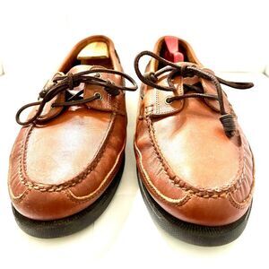 Bass Brown Nubuck Leather Boat Shoes "Harry II" Men's 13 M